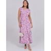 imageANRABESS Summer Dress for Women 2025 Maxi Sundresses Casual Cap Sleeve Crew Neck Loose Split Beach Travel Vacation OutfitsFloral Purple Pink