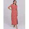 imageANRABESS Summer Dress for Women 2025 Maxi Sundresses Casual Cap Sleeve Crew Neck Loose Split Beach Travel Vacation OutfitsFloral Red