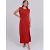 imageANRABESS Summer Dress for Women 2025 Maxi Sundresses Casual Cap Sleeve Crew Neck Loose Split Beach Travel Vacation OutfitsRed