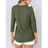 imageANRABESS Women Dressy Casual Blouse 34 Sleeve Shirts Pleated Round Neck Business Work Tunic Tops Spring Summer TeesArmy Green