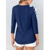 imageANRABESS Women Dressy Casual Blouse 34 Sleeve Shirts Pleated Round Neck Business Work Tunic Tops Spring Summer TeesDark Blue
