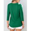 imageANRABESS Women Dressy Casual Blouse 34 Sleeve Shirts Pleated Round Neck Business Work Tunic Tops Spring Summer TeesGreen