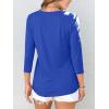 imageANRABESS Women Dressy Casual Blouse 34 Sleeve Shirts Pleated Round Neck Business Work Tunic Tops Spring Summer TeesRoyal Blue