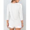 imageANRABESS Women Dressy Casual Blouse 34 Sleeve Shirts Pleated Round Neck Business Work Tunic Tops Spring Summer TeesWhite