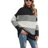 imageANRABESS Women Oversized Casual Loose Turtleneck Long Sleeve Slouchy Baggy Knit Tunic Sweaters Pullover 2025 Fall OutfitsBlack Gray