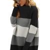 imageANRABESS Women Oversized Casual Loose Turtleneck Long Sleeve Slouchy Baggy Knit Tunic Sweaters Pullover 2025 Fall OutfitsBlack Gray