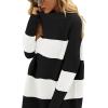 imageANRABESS Women Oversized Casual Loose Turtleneck Long Sleeve Slouchy Baggy Knit Tunic Sweaters Pullover 2025 Fall OutfitsBlack White