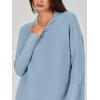 imageANRABESS Women Oversized Casual Loose Turtleneck Long Sleeve Slouchy Baggy Knit Tunic Sweaters Pullover 2025 Fall OutfitsGray Blue