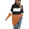 imageANRABESS Women Oversized Casual Loose Turtleneck Long Sleeve Slouchy Baggy Knit Tunic Sweaters Pullover 2025 Fall OutfitsStripe Orange