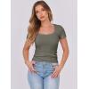 imageANRABESS Women Short Sleeve Tops Scoop Neck Ribbed Knit Slim Fitted Basic Tee Shirts 2025 Casual Summer Trendy ClothesArmy Green