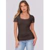 imageANRABESS Women Short Sleeve Tops Scoop Neck Ribbed Knit Slim Fitted Basic Tee Shirts 2025 Casual Summer Trendy ClothesBrown