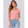 imageANRABESS Women Short Sleeve Tops Scoop Neck Ribbed Knit Slim Fitted Basic Tee Shirts 2025 Casual Summer Trendy ClothesCoral