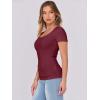 imageANRABESS Women Short Sleeve Tops Scoop Neck Ribbed Knit Slim Fitted Basic Tee Shirts 2025 Casual Summer Trendy ClothesDeep Red