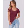 imageANRABESS Women Short Sleeve Tops Scoop Neck Ribbed Knit Slim Fitted Basic Tee Shirts 2025 Casual Summer Trendy ClothesDeep Red