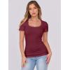 imageANRABESS Women Short Sleeve Tops Scoop Neck Ribbed Knit Slim Fitted Basic Tee Shirts 2025 Casual Summer Trendy ClothesDeep Red