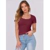 imageANRABESS Women Short Sleeve Tops Scoop Neck Ribbed Knit Slim Fitted Basic Tee Shirts 2025 Casual Summer Trendy ClothesDeep Red
