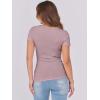 imageANRABESS Women Short Sleeve Tops Scoop Neck Ribbed Knit Slim Fitted Basic Tee Shirts 2025 Casual Summer Trendy ClothesGrey Pink
