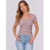 imageANRABESS Women Short Sleeve Tops Scoop Neck Ribbed Knit Slim Fitted Basic Tee Shirts 2025 Casual Summer Trendy ClothesGrey Pink