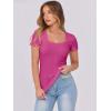 imageANRABESS Women Short Sleeve Tops Scoop Neck Ribbed Knit Slim Fitted Basic Tee Shirts 2025 Casual Summer Trendy ClothesHot Pink