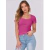imageANRABESS Women Short Sleeve Tops Scoop Neck Ribbed Knit Slim Fitted Basic Tee Shirts 2025 Casual Summer Trendy ClothesHot Pink