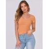 imageANRABESS Women Short Sleeve Tops Scoop Neck Ribbed Knit Slim Fitted Basic Tee Shirts 2025 Casual Summer Trendy ClothesOrange
