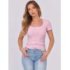 imageANRABESS Women Short Sleeve Tops Scoop Neck Ribbed Knit Slim Fitted Basic Tee Shirts 2025 Casual Summer Trendy ClothesPink
