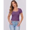 imageANRABESS Women Short Sleeve Tops Scoop Neck Ribbed Knit Slim Fitted Basic Tee Shirts 2025 Casual Summer Trendy ClothesPurple