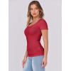 imageANRABESS Women Short Sleeve Tops Scoop Neck Ribbed Knit Slim Fitted Basic Tee Shirts 2025 Casual Summer Trendy ClothesRed