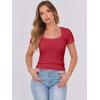 imageANRABESS Women Short Sleeve Tops Scoop Neck Ribbed Knit Slim Fitted Basic Tee Shirts 2025 Casual Summer Trendy ClothesRed