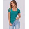imageANRABESS Women Short Sleeve Tops Scoop Neck Ribbed Knit Slim Fitted Basic Tee Shirts 2025 Casual Summer Trendy ClothesTeal