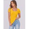 imageANRABESS Women Short Sleeve Tops Scoop Neck Ribbed Knit Slim Fitted Basic Tee Shirts 2025 Casual Summer Trendy ClothesYellow