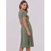imageANRABESS Women Summer Dress Casual Short Sleeve V Neck ALine Knee Length Pleated Flowy 2025 Fashion Midi Dresses with PocketArmy Green