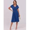 imageANRABESS Women Summer Dress Casual Short Sleeve V Neck ALine Knee Length Pleated Flowy 2025 Fashion Midi Dresses with PocketDark Blue