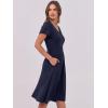 imageANRABESS Women Summer Dress Casual Short Sleeve V Neck ALine Knee Length Pleated Flowy 2025 Fashion Midi Dresses with PocketNavy Blue