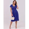 imageANRABESS Women Summer Dress Casual Short Sleeve V Neck ALine Knee Length Pleated Flowy 2025 Fashion Midi Dresses with PocketRoyal Blue
