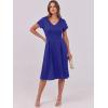 imageANRABESS Women Summer Dress Casual Short Sleeve V Neck ALine Knee Length Pleated Flowy 2025 Fashion Midi Dresses with PocketRoyal Blue