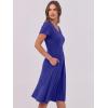 imageANRABESS Women Summer Dress Casual Short Sleeve V Neck ALine Knee Length Pleated Flowy 2025 Fashion Midi Dresses with PocketRoyal Blue