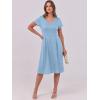imageANRABESS Women Summer Dress Casual Short Sleeve V Neck ALine Knee Length Pleated Flowy 2025 Fashion Midi Dresses with PocketSky Blue
