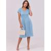 imageANRABESS Women Summer Dress Casual Short Sleeve V Neck ALine Knee Length Pleated Flowy 2025 Fashion Midi Dresses with PocketSky Blue