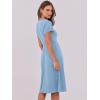 imageANRABESS Women Summer Dress Casual Short Sleeve V Neck ALine Knee Length Pleated Flowy 2025 Fashion Midi Dresses with PocketSky Blue