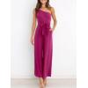 imageANRABESS Women Summer Dressy Jumpsuits One Shoulder Sleeveless Casual Wide Leg Pants Romper Jumper 2025 Trendy OutfitsDeep Rose