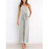 imageANRABESS Women Summer Dressy Jumpsuits One Shoulder Sleeveless Casual Wide Leg Pants Romper Jumper 2025 Trendy OutfitsGray