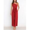 imageANRABESS Women Summer Dressy Jumpsuits One Shoulder Sleeveless Casual Wide Leg Pants Romper Jumper 2025 Trendy OutfitsRed