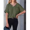 imageANRABESS Women T Shirts Oversized Short Sleeve V Neck 2025 Summer Casual Loose Tops Basic Tee Shirts Outfits with PocketArmy Green