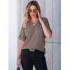 imageANRABESS Women T Shirts Oversized Short Sleeve V Neck 2025 Summer Casual Loose Tops Basic Tee Shirts Outfits with PocketBrown