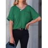 imageANRABESS Women T Shirts Oversized Short Sleeve V Neck 2025 Summer Casual Loose Tops Basic Tee Shirts Outfits with PocketGreen