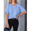 imageANRABESS Women T Shirts Oversized Short Sleeve V Neck 2025 Summer Casual Loose Tops Basic Tee Shirts Outfits with PocketLight Blue