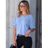 imageANRABESS Women T Shirts Oversized Short Sleeve V Neck 2025 Summer Casual Loose Tops Basic Tee Shirts Outfits with PocketLight Blue