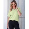 imageANRABESS Women T Shirts Oversized Short Sleeve V Neck 2025 Summer Casual Loose Tops Basic Tee Shirts Outfits with PocketMint Green