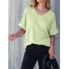 imageANRABESS Women T Shirts Oversized Short Sleeve V Neck 2025 Summer Casual Loose Tops Basic Tee Shirts Outfits with PocketMint Green